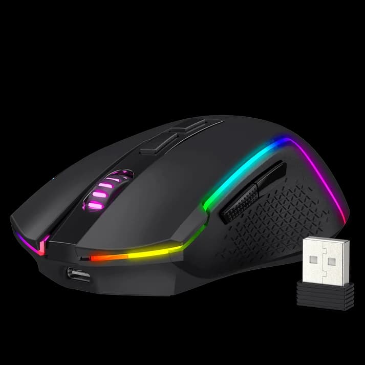 MOUSE - REDRAGON (M693-RGB) TRIDENT BLACK (WIRELESS)