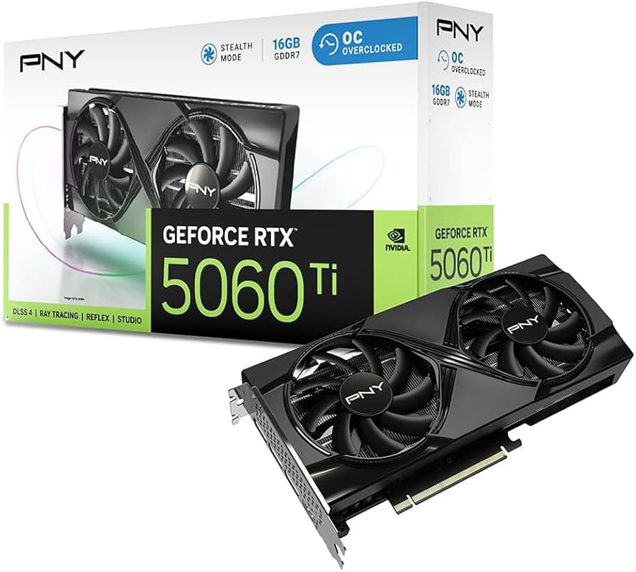 GPU - NVIDIA PNY RTX 5060TI 16GB DUAL FAN BLACK