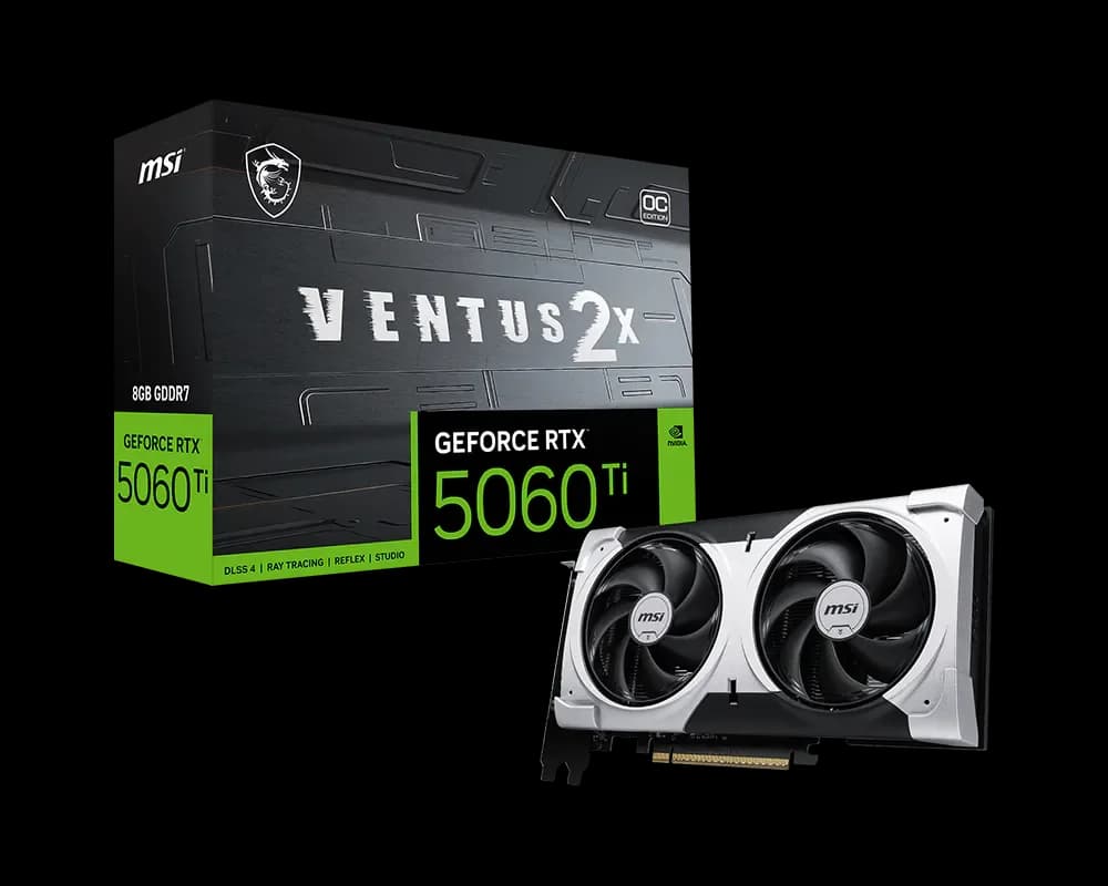 GPU - NVIDIA MSI RTX 5060TI 8G VENTUS 2X OC PLUS BLACK