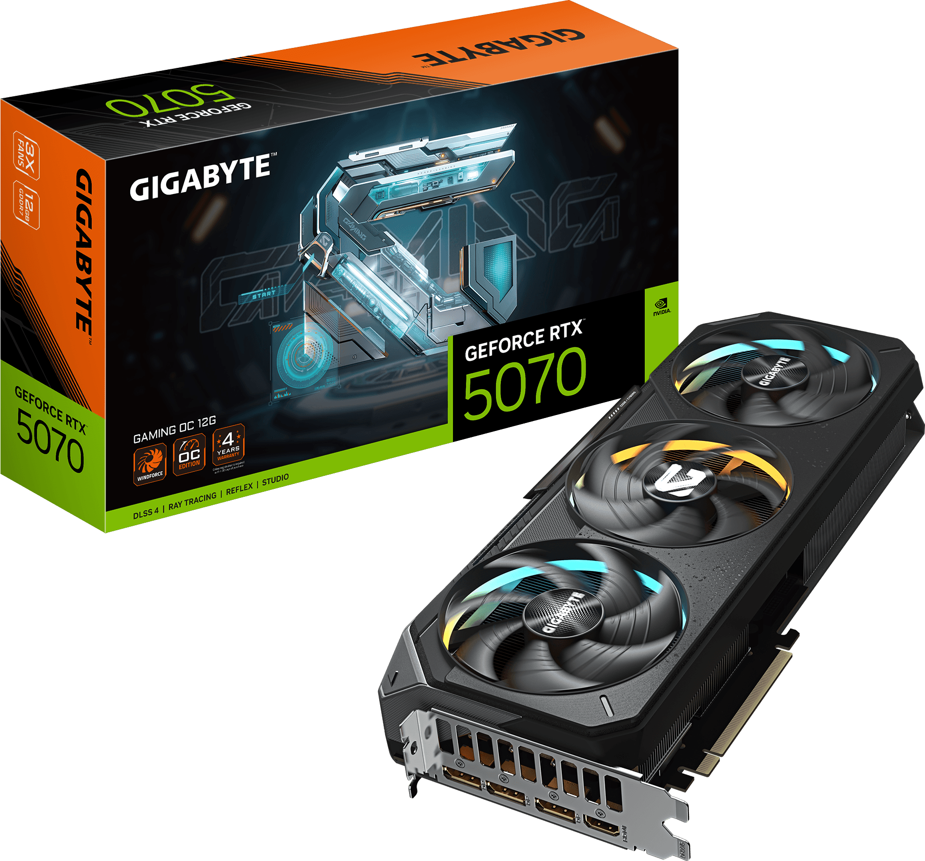 GPU - NVIDIA GIGABYTE RTX 5070 GAMING OC 12GB GRAPHICS CARD BLACK