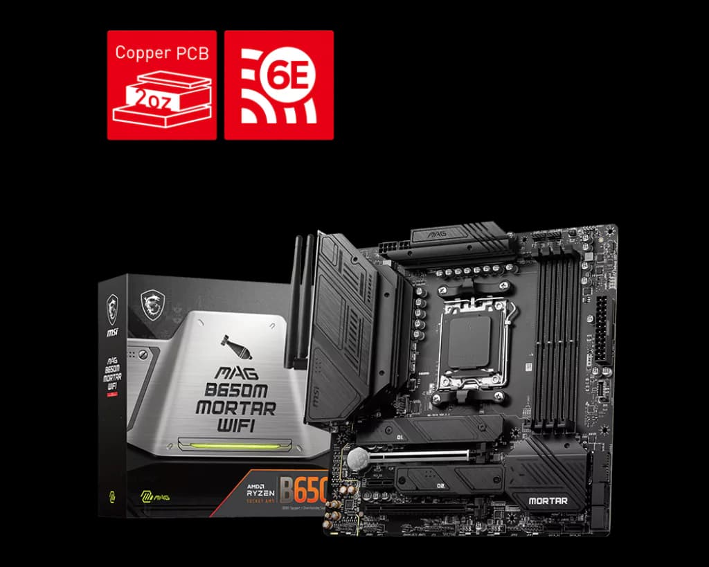 MOTHERBOARD AMD - MSI MAG B650M MORTAR WIFI DDR5 (BLACK)