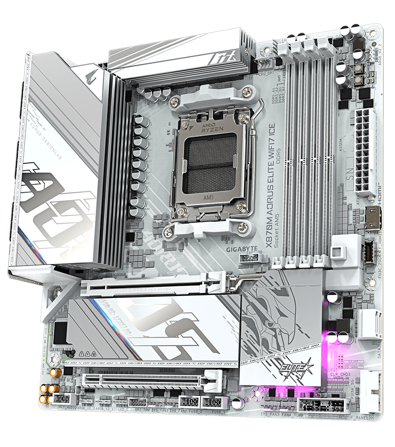 MOTHERBOARD AMD - GIGABYTE X870M AORUS ELITE WIFI7 ICE DDR5