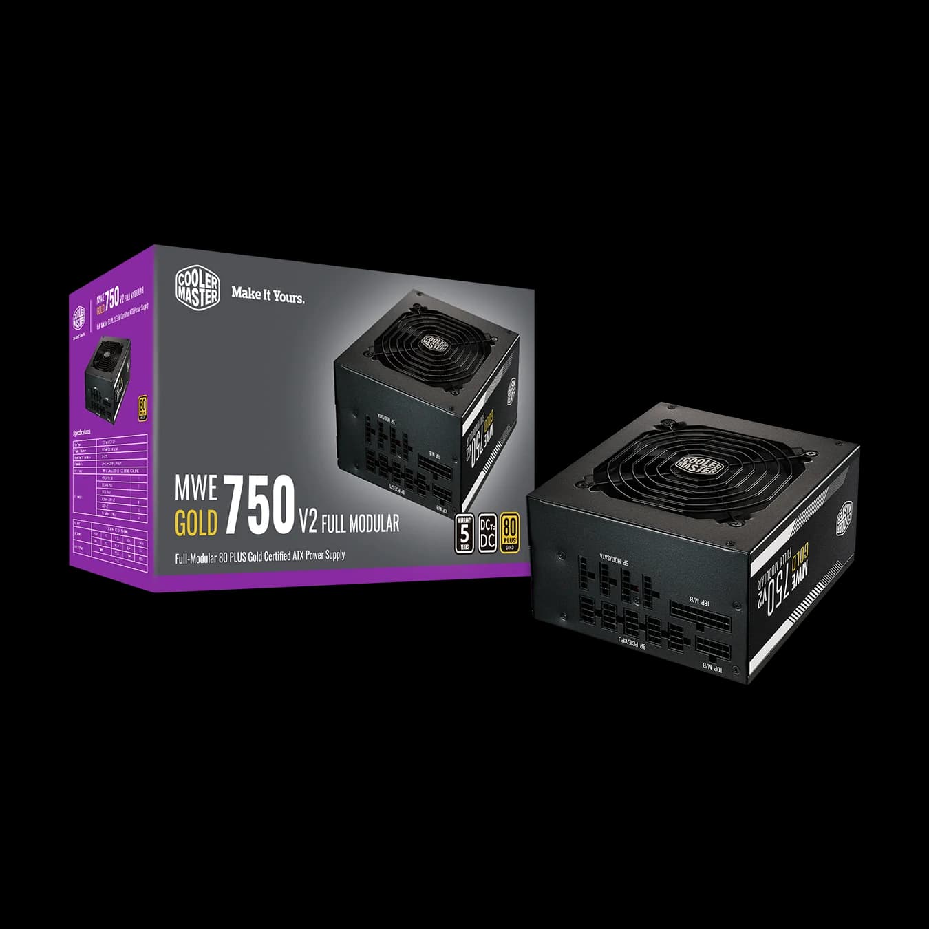 POWER SUPPLY - COOLER MASTER 750W MWE GOLD V3 FM MODULAR